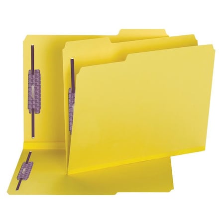Smead Fastener Folder, 1/3 Cut Tab, Letter, 25/BX, Yellow PK SMD14939